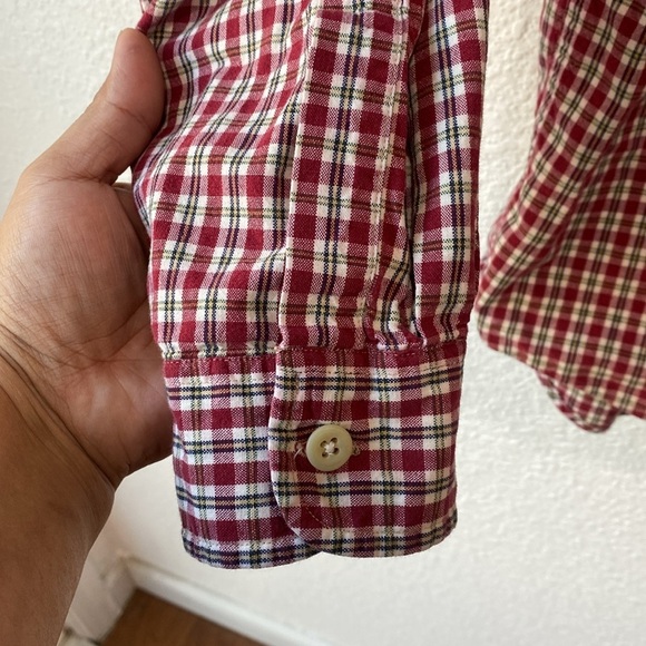 Abercrombie & Fitch Y2K Plaid Button Up Long Sleeve 100% Cotton Shirt Sz L - Picture 3 of 7